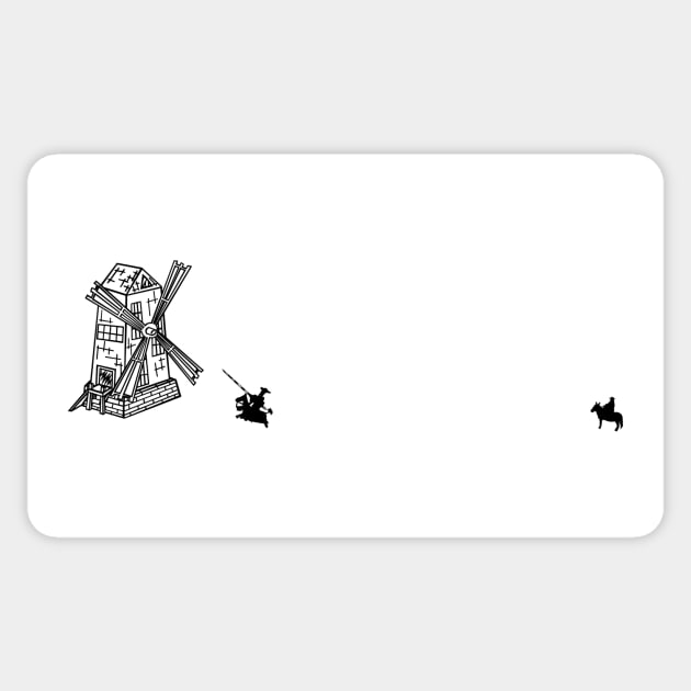 Don Quixote Chasing Windmills Sticker by Taversia